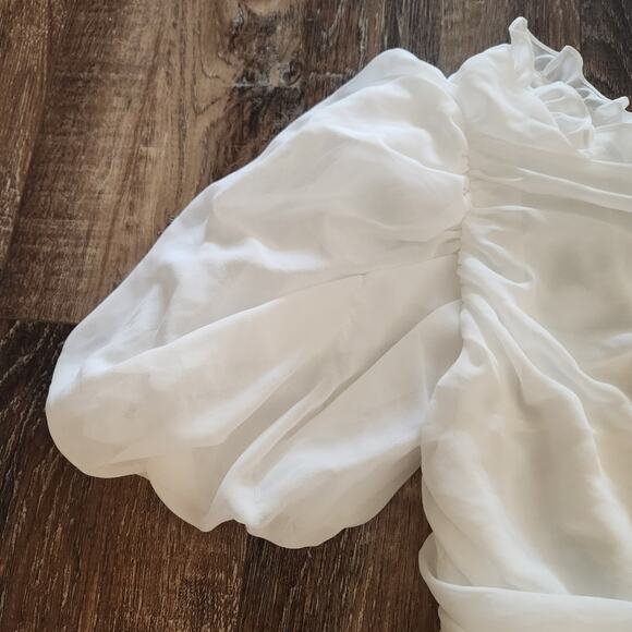 Mergim Magda Bridal One Shoulder Dress White Size 2 US Size Medium *No Belt* - Picture 4 of 12